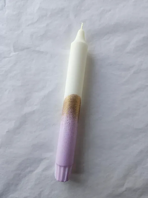 Mrs Miccio - Stearinlys Glitter Violet Gold