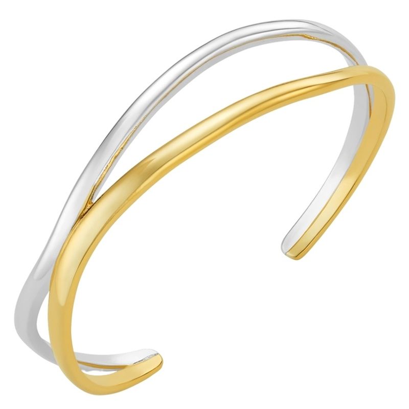 Orelia - Mixed Plate Open Organic Cuff Armbånd