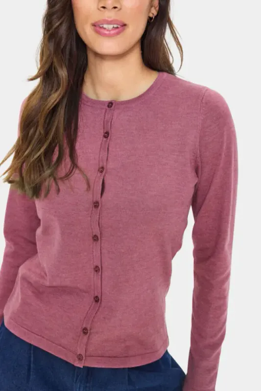 Saint Tropez - MilaSZ R-Neck Cardigan Violet