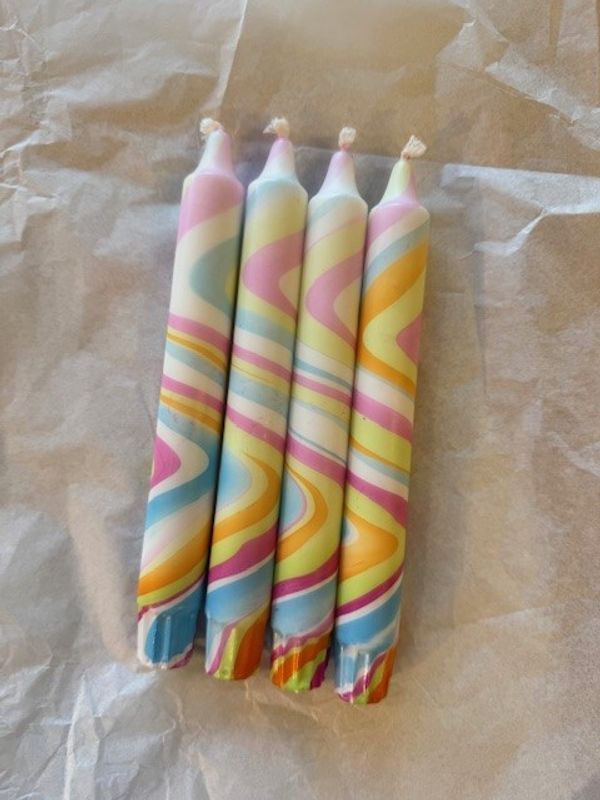 Mrs Miccio - Stearinlys Dip Marble White Light Blue