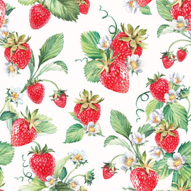 Hovedbilde Ambiente - Napkin Kaffe Garden Strawberries 25x25 ...