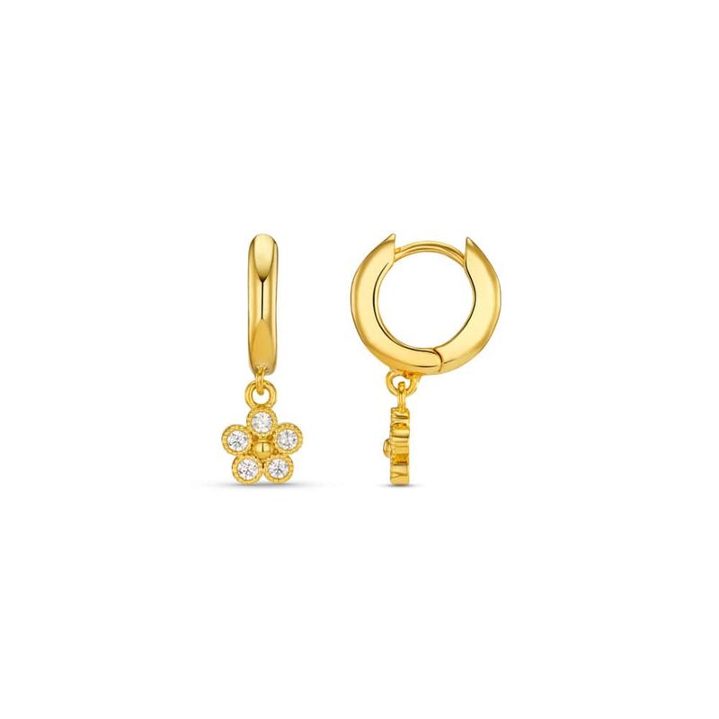 Orelia - Crystal flower hoop Øredobber