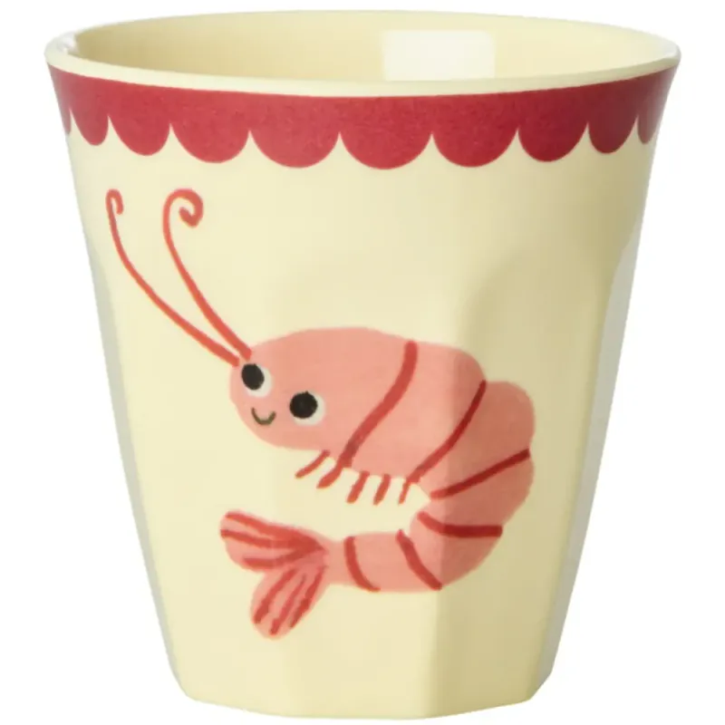 Rice - Melaminkopp 6-pk Mellom ocean print Coral